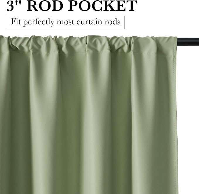 RYB HOME 100% Blackout Short Curtains - Image 3