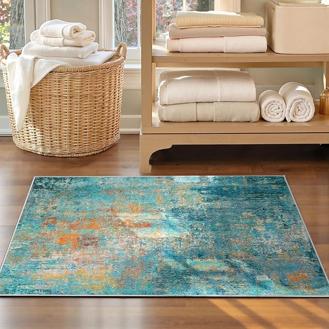 Washable Area Rugs 3'x5' Non-Slip Modern Abstract Soft - Image 4