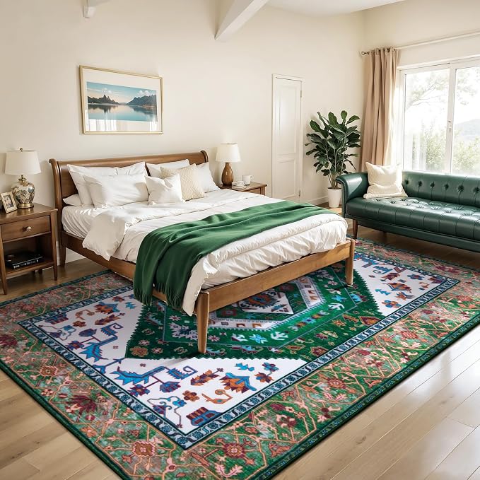 SERISSA Washable Rugs 8x10 Area Rugs, Large Non-Slip Boho Living Room Rug - Image 3