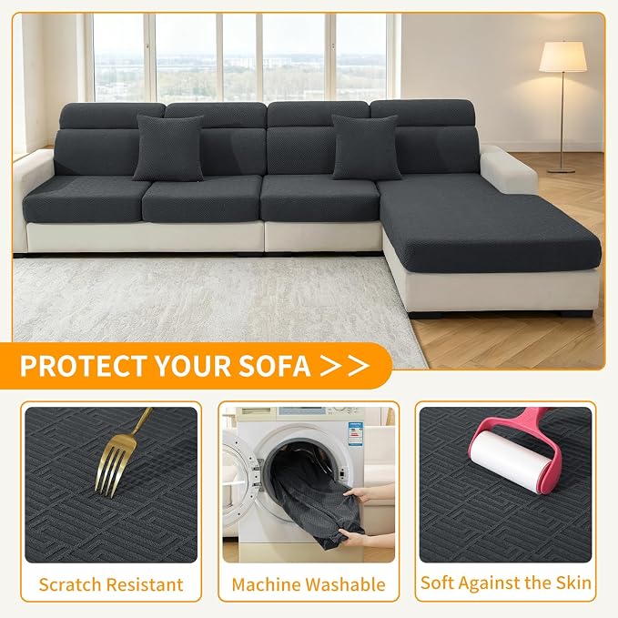 XINEAGE Couch Cushion Covers Seat Cushion Cover Thick Stretch Sofa Slipcovers 3 - Image 6
