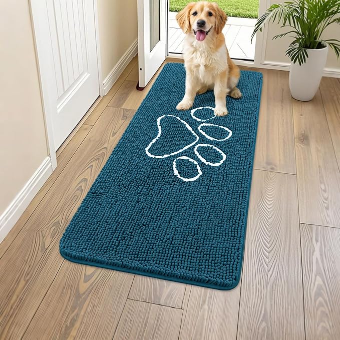 Smiry Dog Door Mat for Muddy Paws, Absorbent Dirt Trapper Non Slip Quick Dry by Smiry