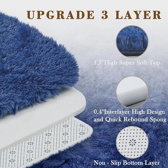 3x5 Rug, Bedside Preppy Dorm Area Rug, College Essentials Small Carpets - Image 2