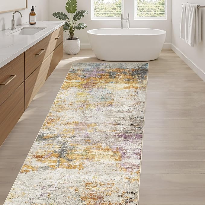 LOONGRUG Runner Rug 2x10 Washable Non-Slip Kitchen Neutral Modern Rug | - Image 5