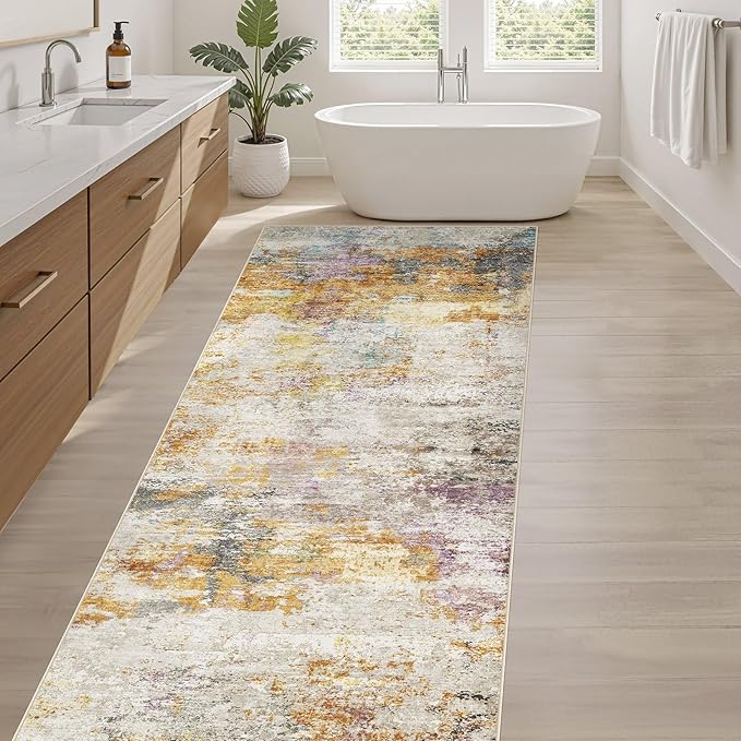 LOONGRUG Runner Rug 3x10 Washable Non-Slip Kitchen Neutral Modern Rug | - Image 5