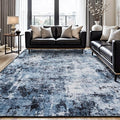 Rugflix 7x9 Area Rugs for Living Room, Washable Navy Blue Dark Large Rug | by RugflixAreaRugs