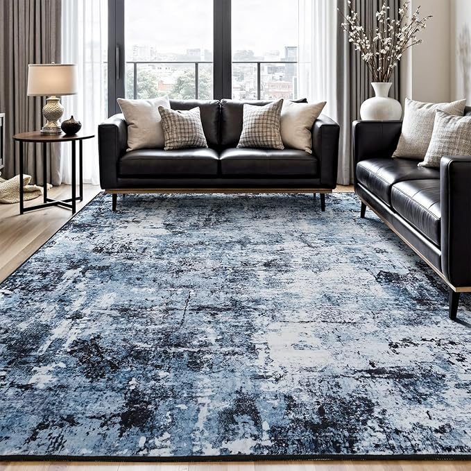 Rugflix 6x9 Area Rugs for Living Room, Washable Large Rug Stain-Resistant Low by RugflixAreaRugs
