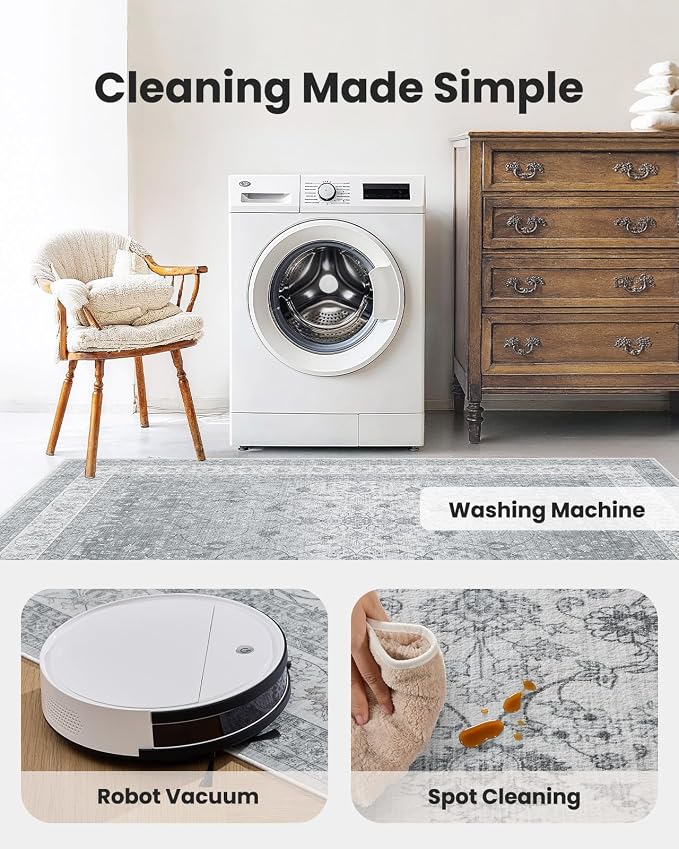 AMADA HOMEFURNISHING 9x12 Area Rugs, Washable Living Room Rug - Image 4