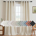 H.VERSAILTEX Living Room Linen Curtains Home Decorative Nickel Grommet Semi by HVERSAILTEX