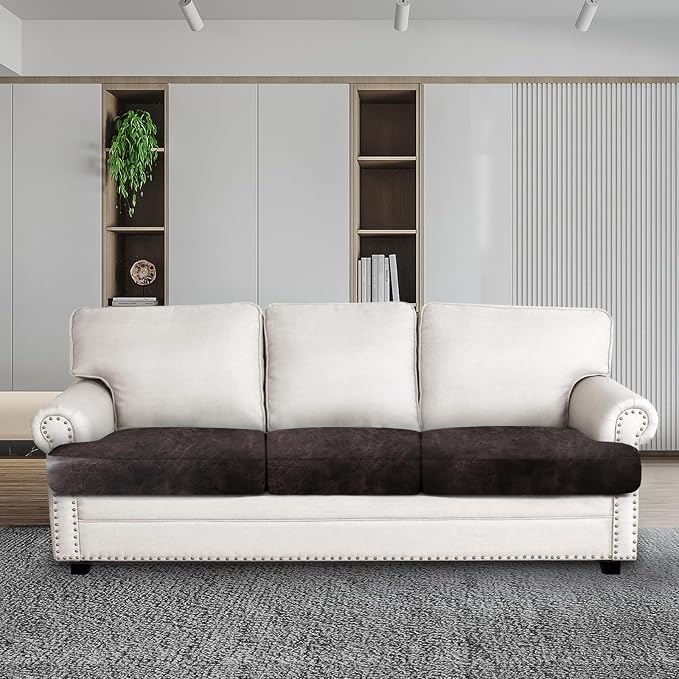Leather Look Couch Cushion Covers Sofa Seat Slipcovers Sets Couches Furniture - Image 3