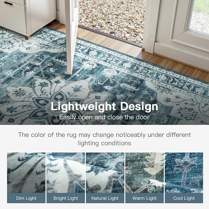 Lofus 8x10 Washable Area Rug, Vintage Floral Rugs - Image 7