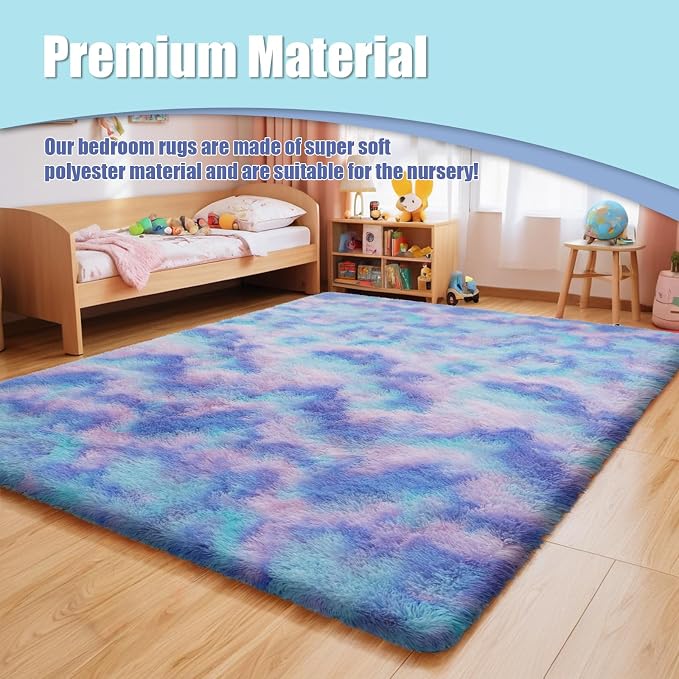 9x12 Fluffy Area Rugs for Living Room, Large Fuzzy Shag Area Rug for Bedroom - Image 4