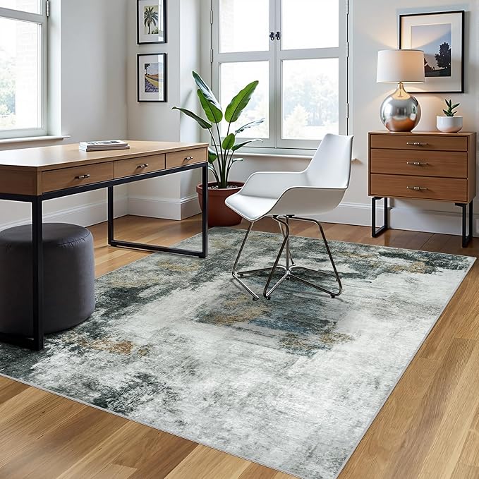 5x8 Area Rugs for Living Room Rug Washable: Abstract Rug for Dining Room - Image 3