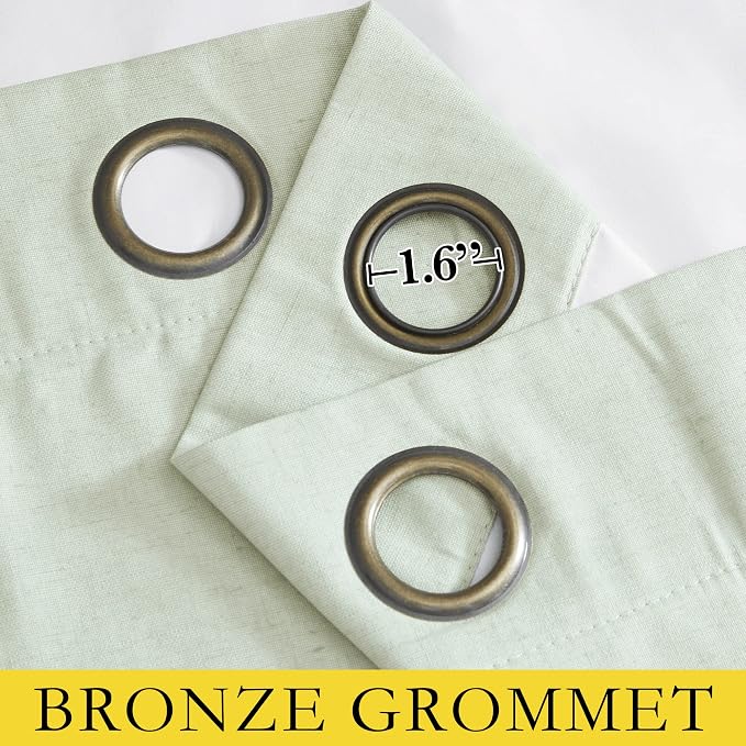 NICETOWN Sage Green Linen Blackout Curtains - Image 6