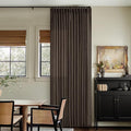 Dark Chocolate 102 Inch Pinch Pleated Semi Sheer Linen Curtains 2 Panels | by Twodrapes