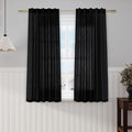 Nanspring Black Cafe Curtains 54 Inch Length Set 2 Panel Back Tab Pocket Semi by Nanspring