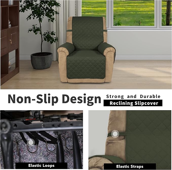 Easy-Going Recliner Chair Slipcover Reversible Sofa Cover Water Resistant Couch - Image 3