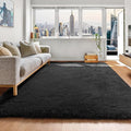 ONASAR Black Area Rugs for Bedroom Living Room, Fluffy Fuzzy Shaggy 4x6 Bedside by ONASAR