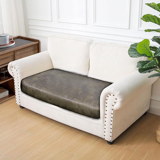 Leather Look Couch Cushion Covers Sofa Seat Slipcovers Sets Couches Furniture - Image 7