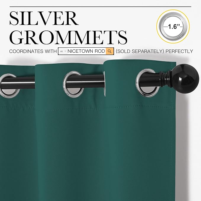 NICETOWN Christmas Thermal Insulated Solid Grommet Blackout Curtains/Drape - Image 3