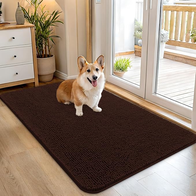 OLANLY Dog Door Mat for Muddy Paws 45x27, Absorbs Moisture and Dirt, Absorbent by OLANLY