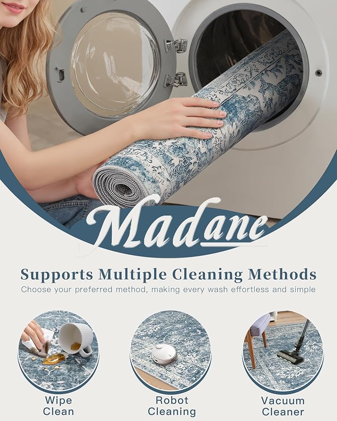 Madane 5x7 Area Rugs for Living Room, Washable Vintage Rug - Image 7