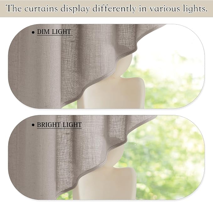 RYB HOME Linen Textured Swag Curtain Valance - Image 6