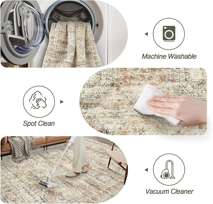 Washable Area Rug 8x10, Large Soft Rugs - Image 5