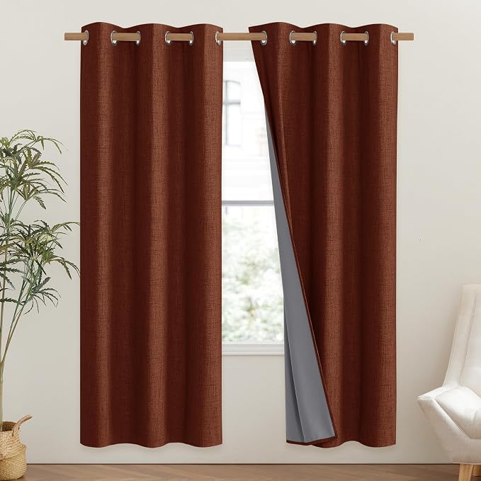 NICETOWN 100% Absolutely Blackout Linen Curtains - Image 2