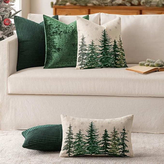 MIULEE Army Green Decorative Lumbar Throw Pillow Covers 12x20 Inch - Image 5