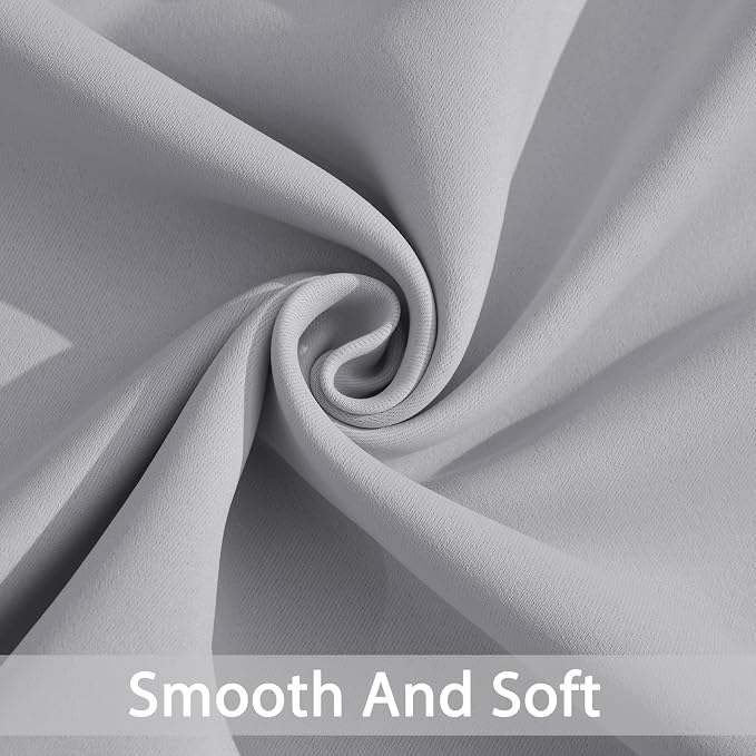 Yakamok Light Gray Blackout Curtain Panels 96 inches - Image 4