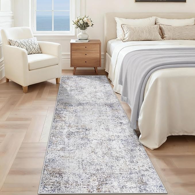 XLUEZ 2x7 Runner Rug for Hallway, Washable Modern Abstract Runner Rugs Neutral - Image 2