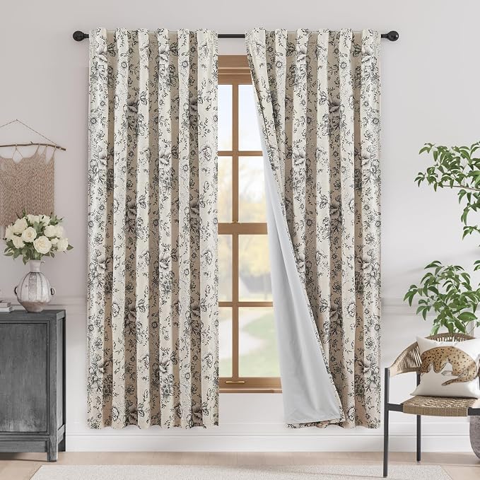 jinchan Blackout Floral Curtains by JINCHAN