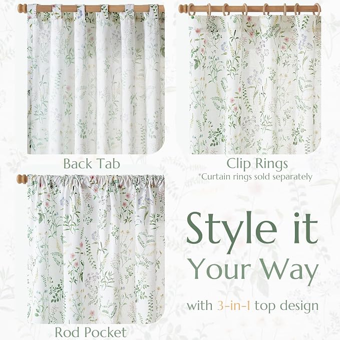 jinchan Floral Linen Blend Curtains - Image 5
