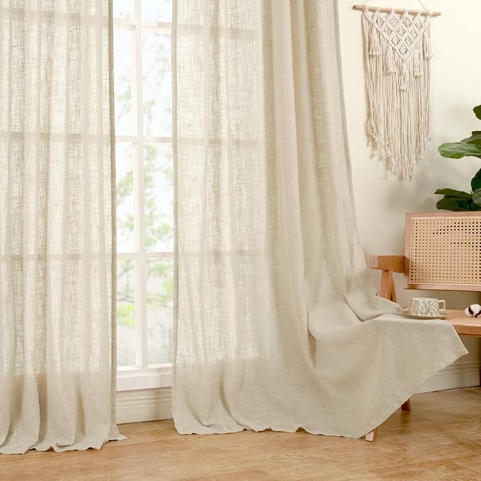 LAMIT 54 Inch Length Linen Curtains - Image 9