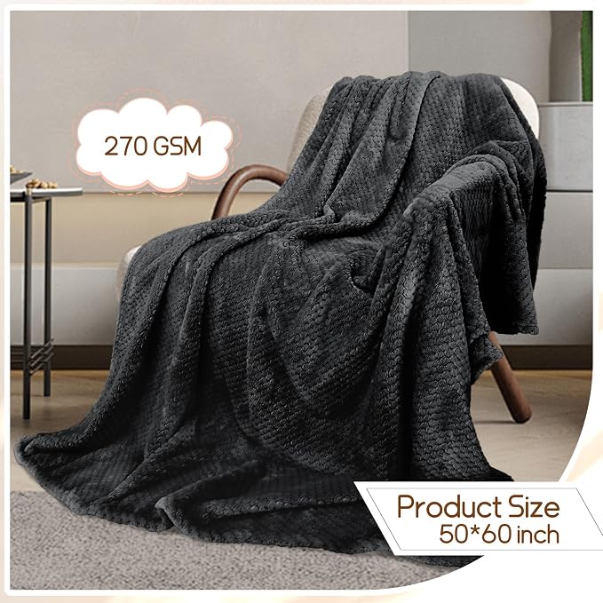 4 Pack Fleece Throw Blankets 50x60 Inches - Image 3