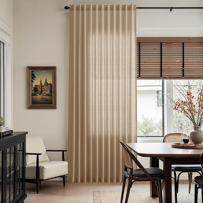 Sand Beige Linen Curtains 80 Inch Length - Image 6