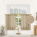 LAMIT Short Window Linen Curtains 36 Inch Length 2 Panels, 34 x 36 Inch by LAMIT