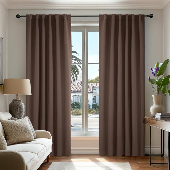 Deconovo Blackout Curtains, Thermal Insulated, W52 x L108 2 Panels, Back Tab by Deconovo