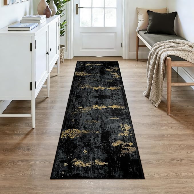 Washable Area Rugs 2x7 Non-Slip Modern Abstract Soft - Image 2