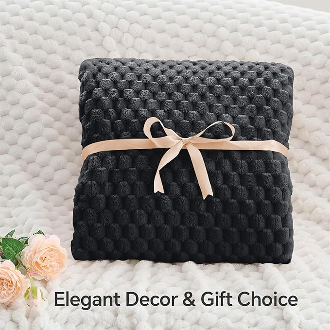 BEDELITE Black King Blanket for Bed, Soft Cozy Gifts for Women, 108 * 90 | 3D - Image 3