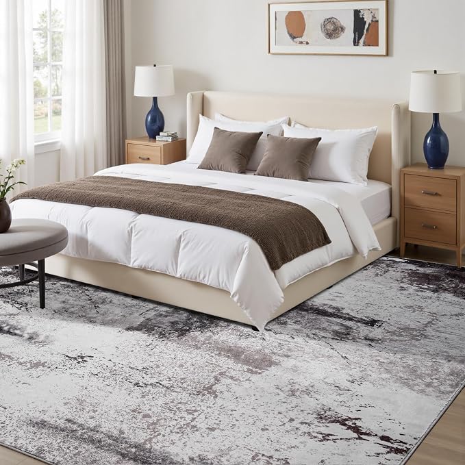 Toneed Abstract Area Rug 6x9 Modern Washable Rug Soft Non Slip Rug Low Pile - Image 3