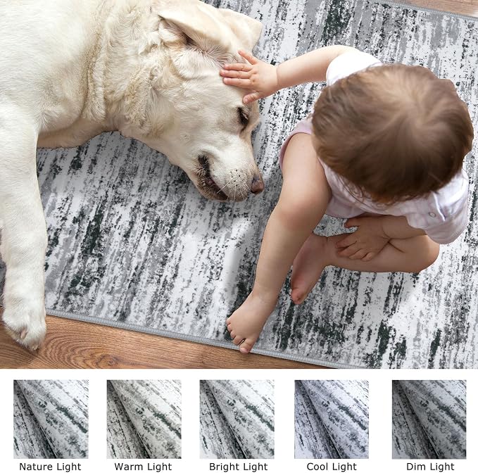 Lansny Modern Abstract Runner Rug 2.6x10 - Image 3
