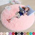 Amdrebio Light Pink Round Circle Rug 4Ft by Amdrebio