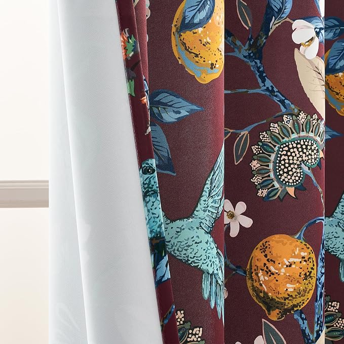 Topfinel Rust Floral Curtains 96 Inches Long 2 Panels Unique Beige Luxury - Image 9
