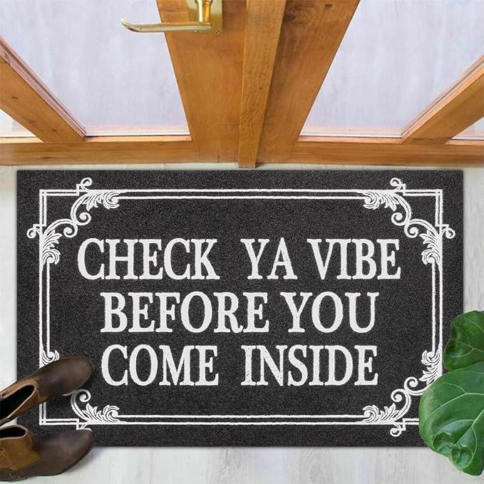 Indoor Door Mat Welcome Mats for Front Door Outdoor Entry Black Doormat - Image 4