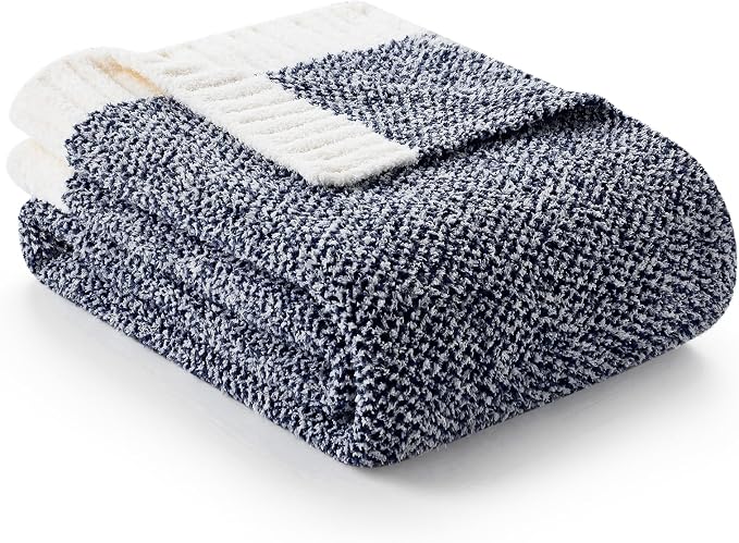 Snuggle Sac Super Soft & Reversible Heather Navy Throw by SnuggleSac