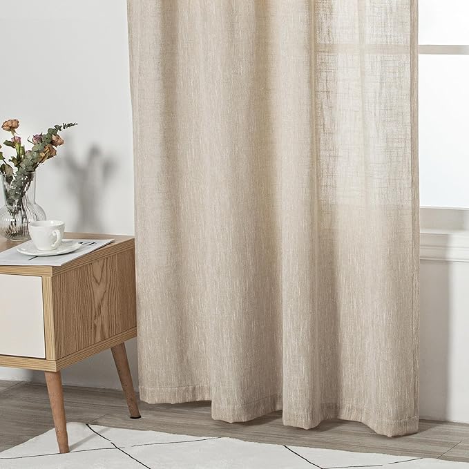 MYSKY HOME Curtains for Kitchen Windows, Sheer Curtains 63 Inch Length for - Image 5