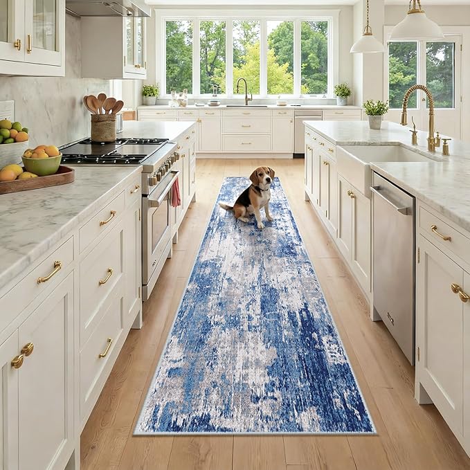 Washable Area Rugs 2x9 Non-Slip Modern Abstract Soft by RELEANY