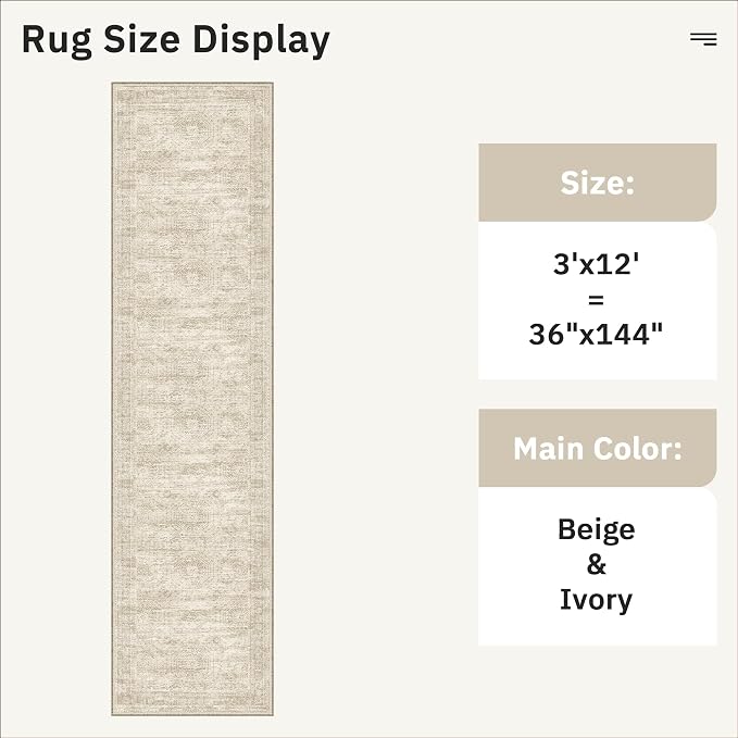 Runner Rug 3x12 Washable Non-Slip Hallway Runner Rugs - Image 5