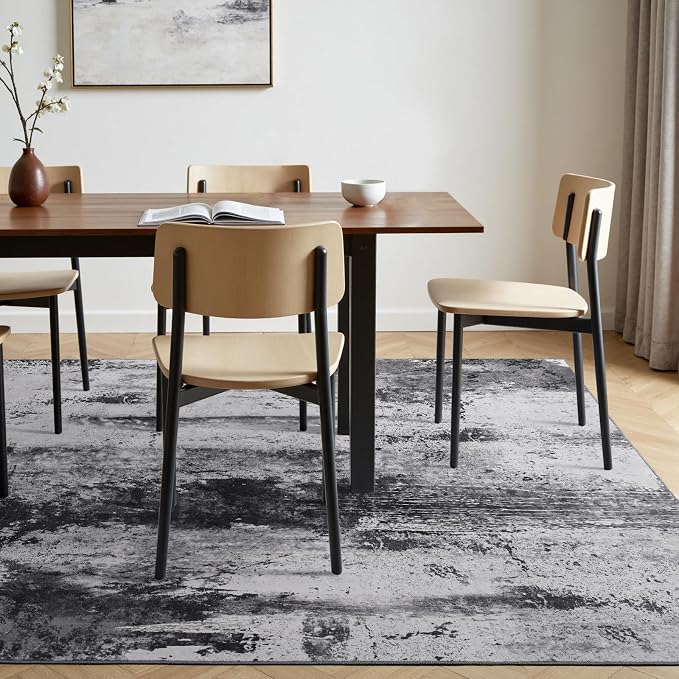 Toneed Abstract Area Rug Modern Washable Rug Soft Non Slip Rug Low Pile - Image 3